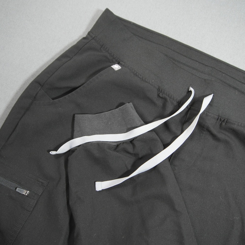 FIGS Zamora Jogger Women Scrub Pants L Medical Dental Nursing Tech Cargo Black